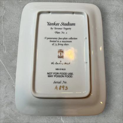 Vintage New York Yankee Stadium Panoramic Collectible Danbury Mint Plate Set