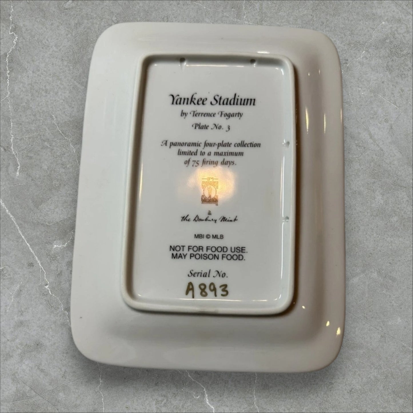Vintage New York Yankee Stadium Panoramic Collectible Danbury Mint Plate Set