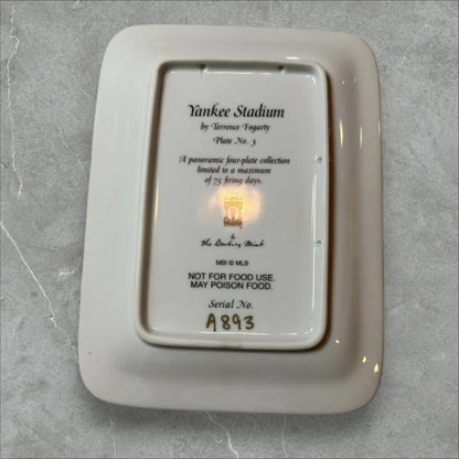 Vintage New York Yankee Stadium Panoramic Collectible Danbury Mint Plate Set