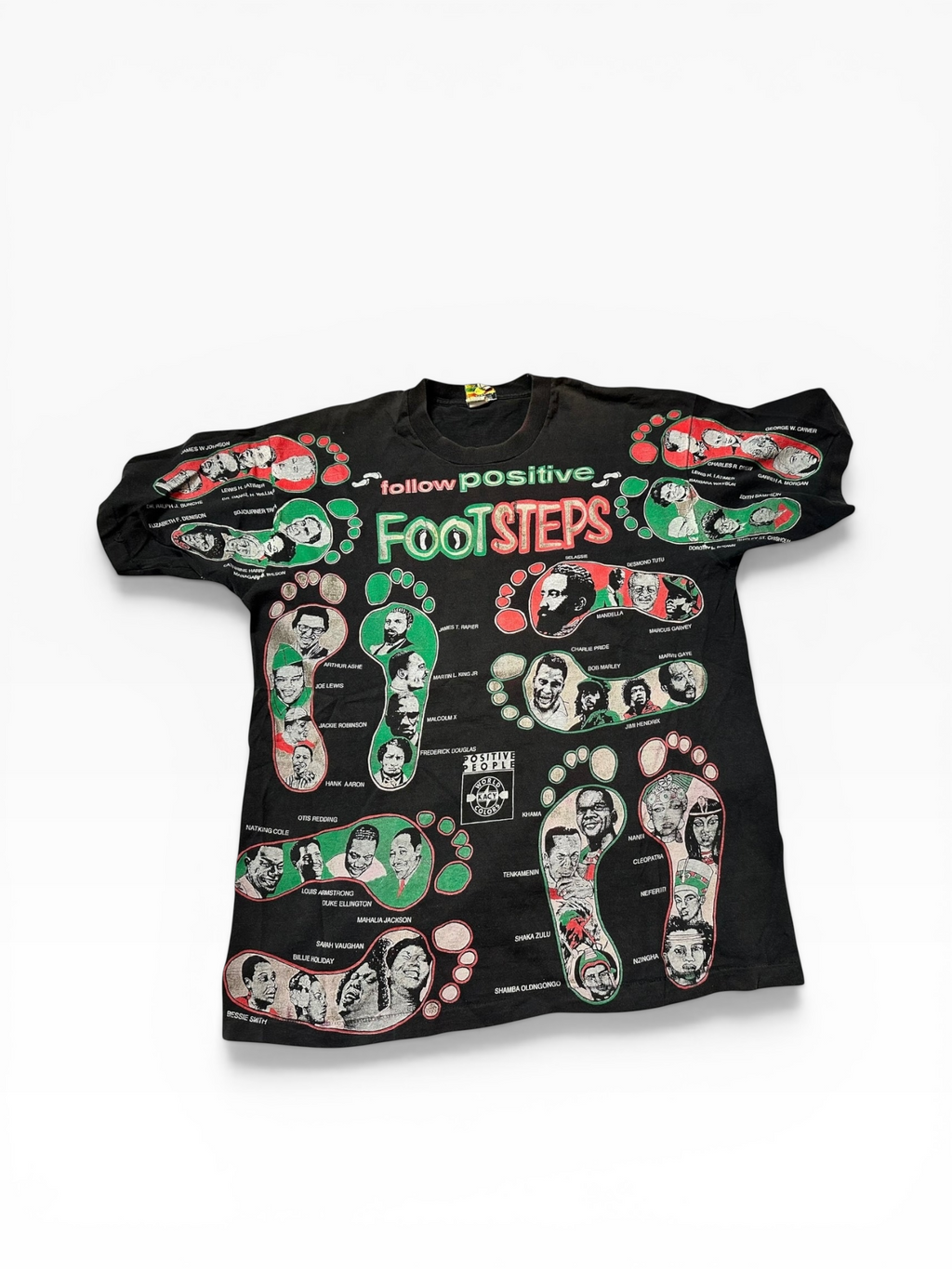 90s Kacy World Colors "Follow Positive Footsteps" Graphic Tee (XL)