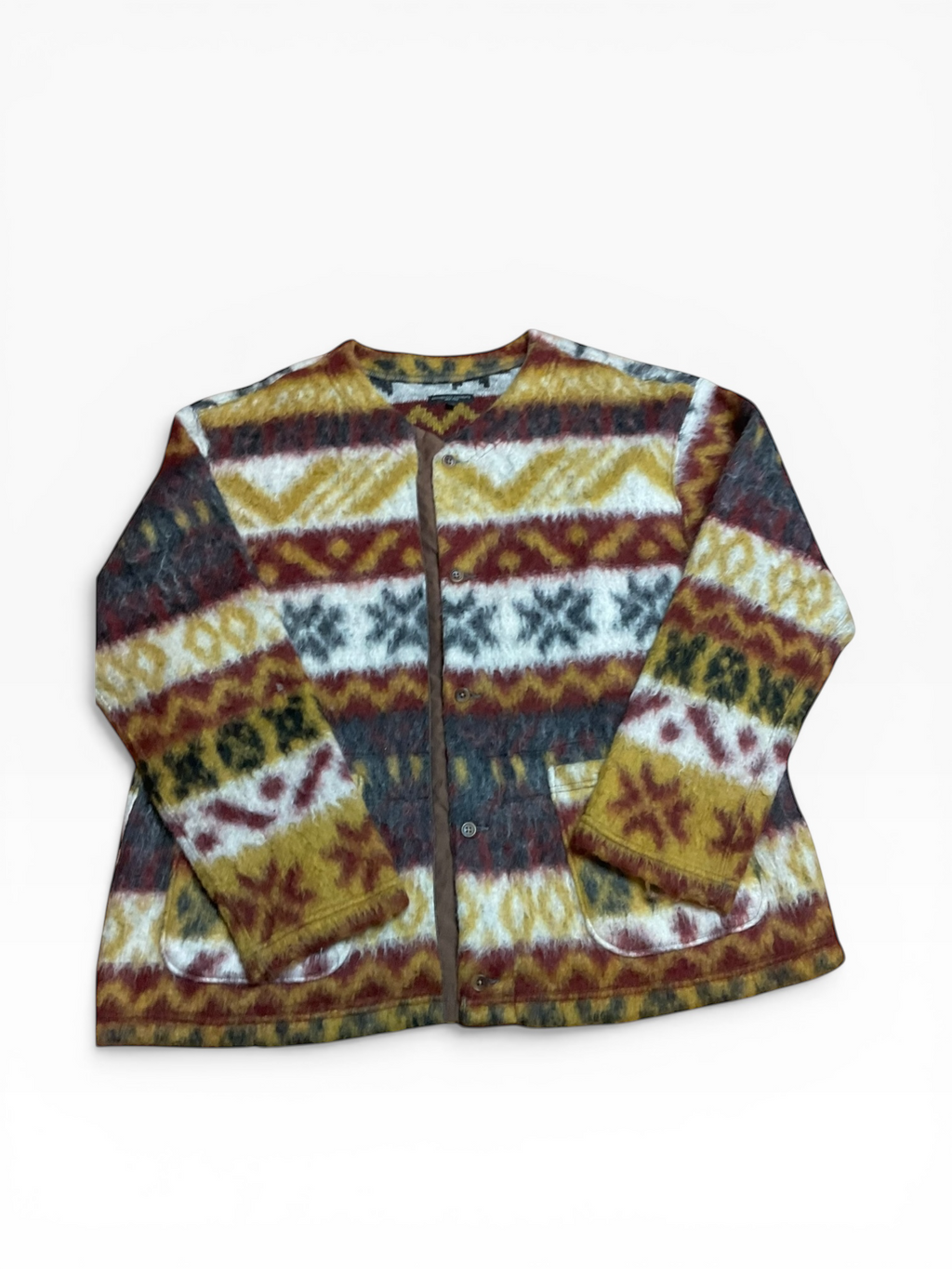 Engineered Garments Fair Isle Mohair Button Cardigan (L)