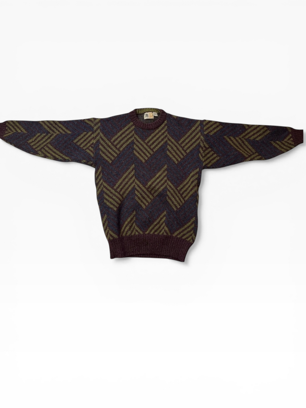 Alan Flusser 100% Wool Geometric Sweater (M)