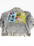 Upcycled Gap Denim Jacket W/ Hand Beaded Patches (L)