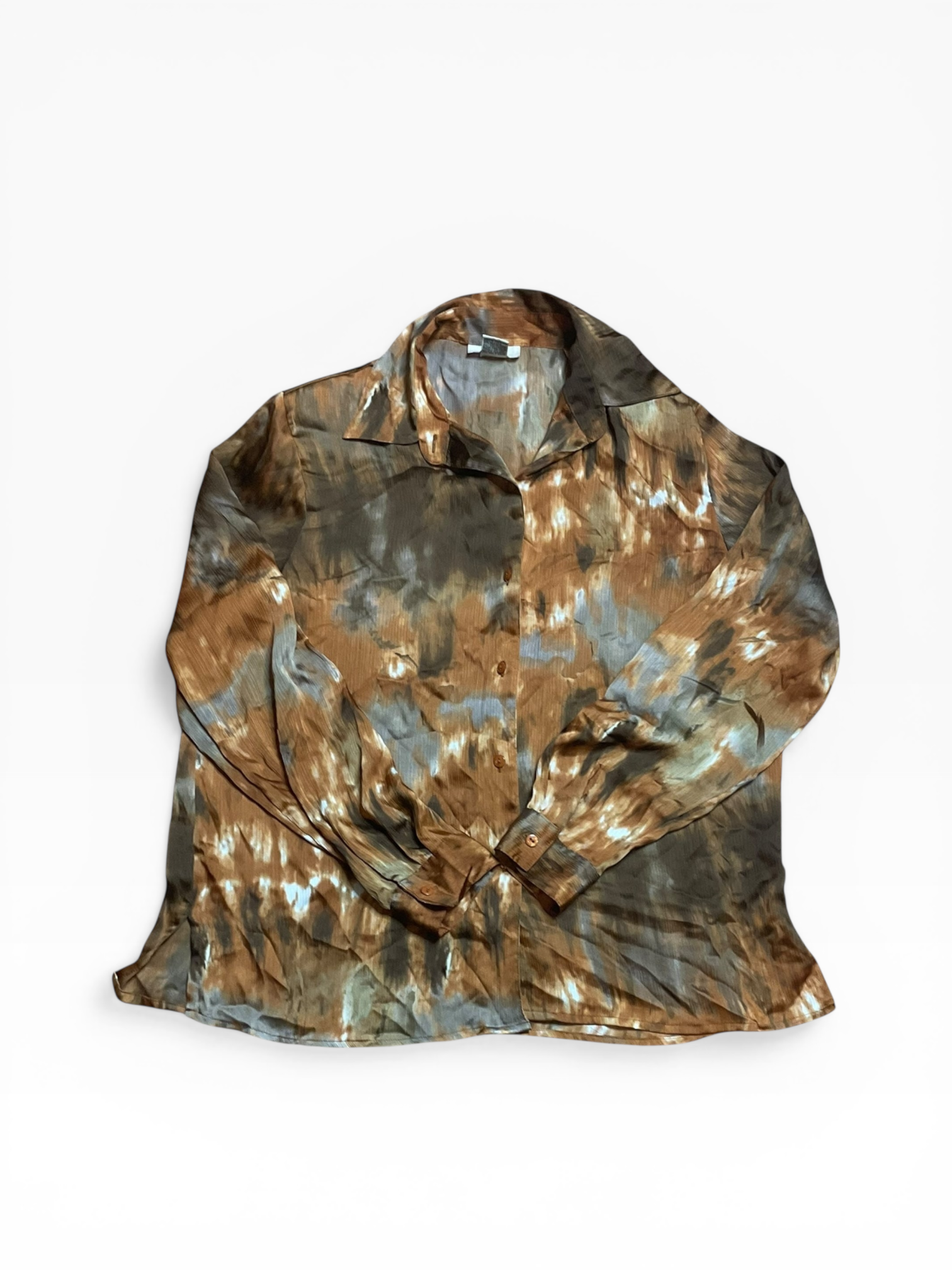 Vintage 100% Polyester Brown Blouse (L)