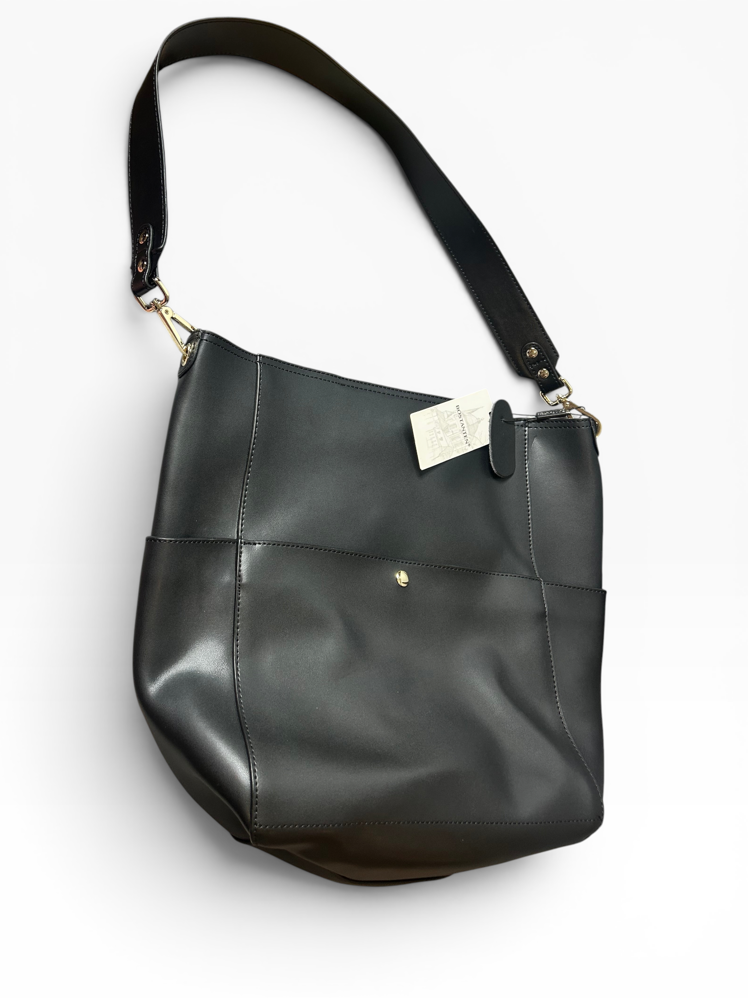 BOSTANTEN Leather Shoulder Bag (Extra Colorful Clothe Strap)