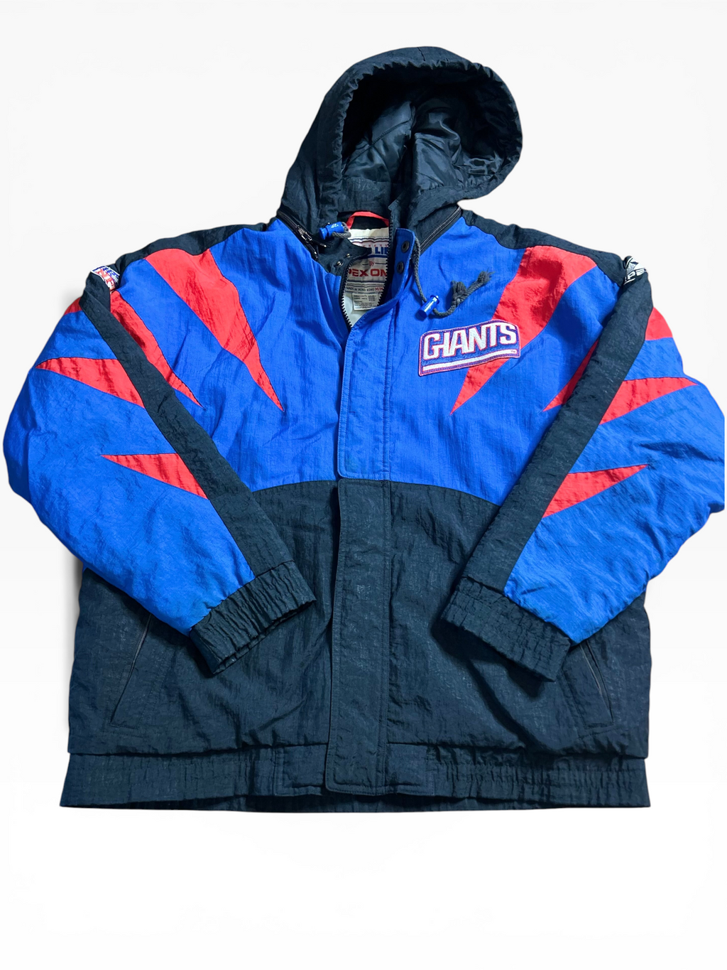 Vintage 90s New York Giants Apex One Hooded Puffer Jacket (M)