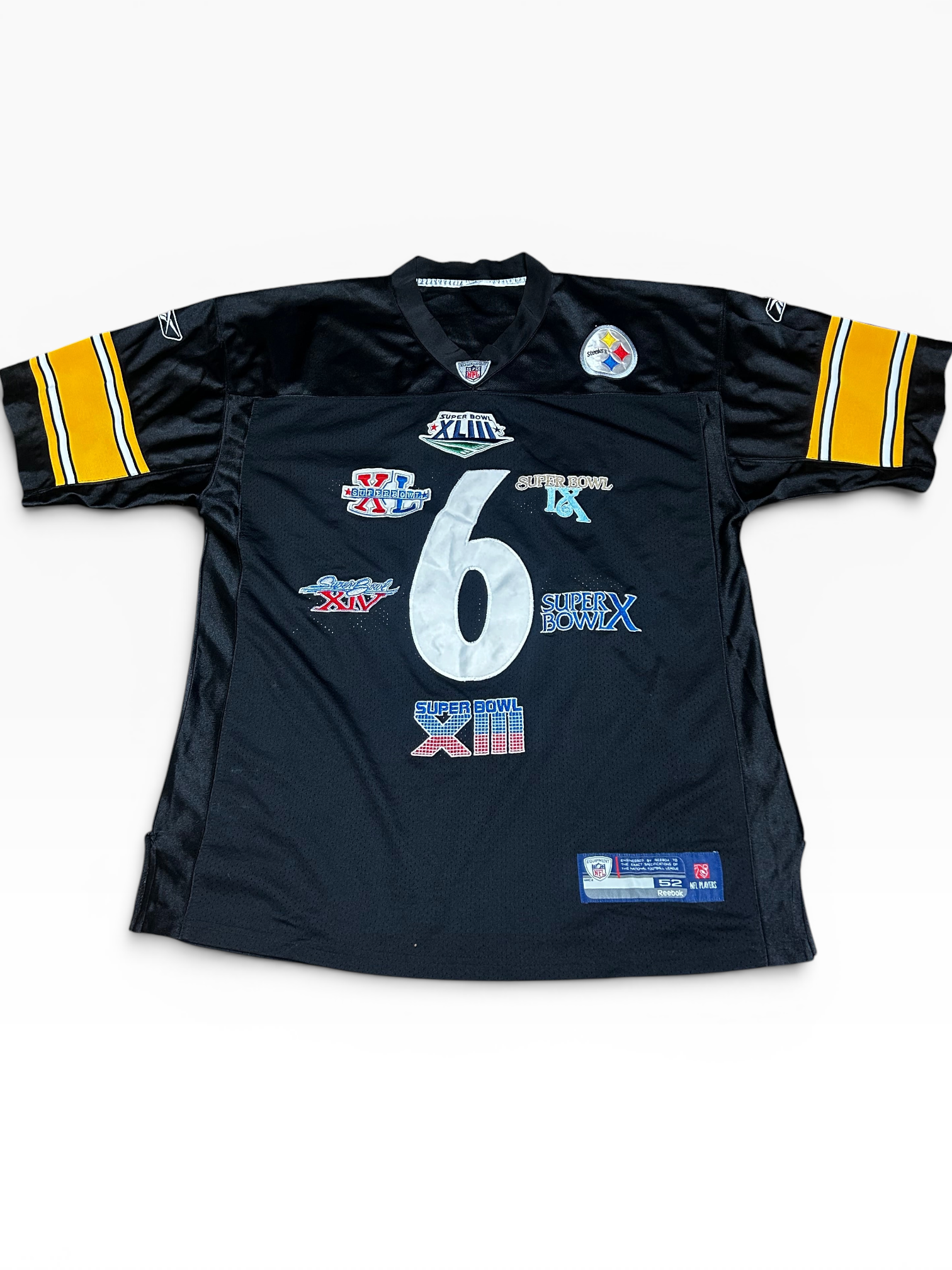 Pittsburgh Steelers 6X Super Bowl Champs Reebok On Field Football Jersey (52)