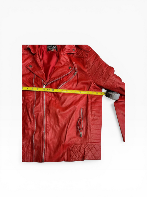 'Real Leathers' Red Leather Motto Jacket (L)