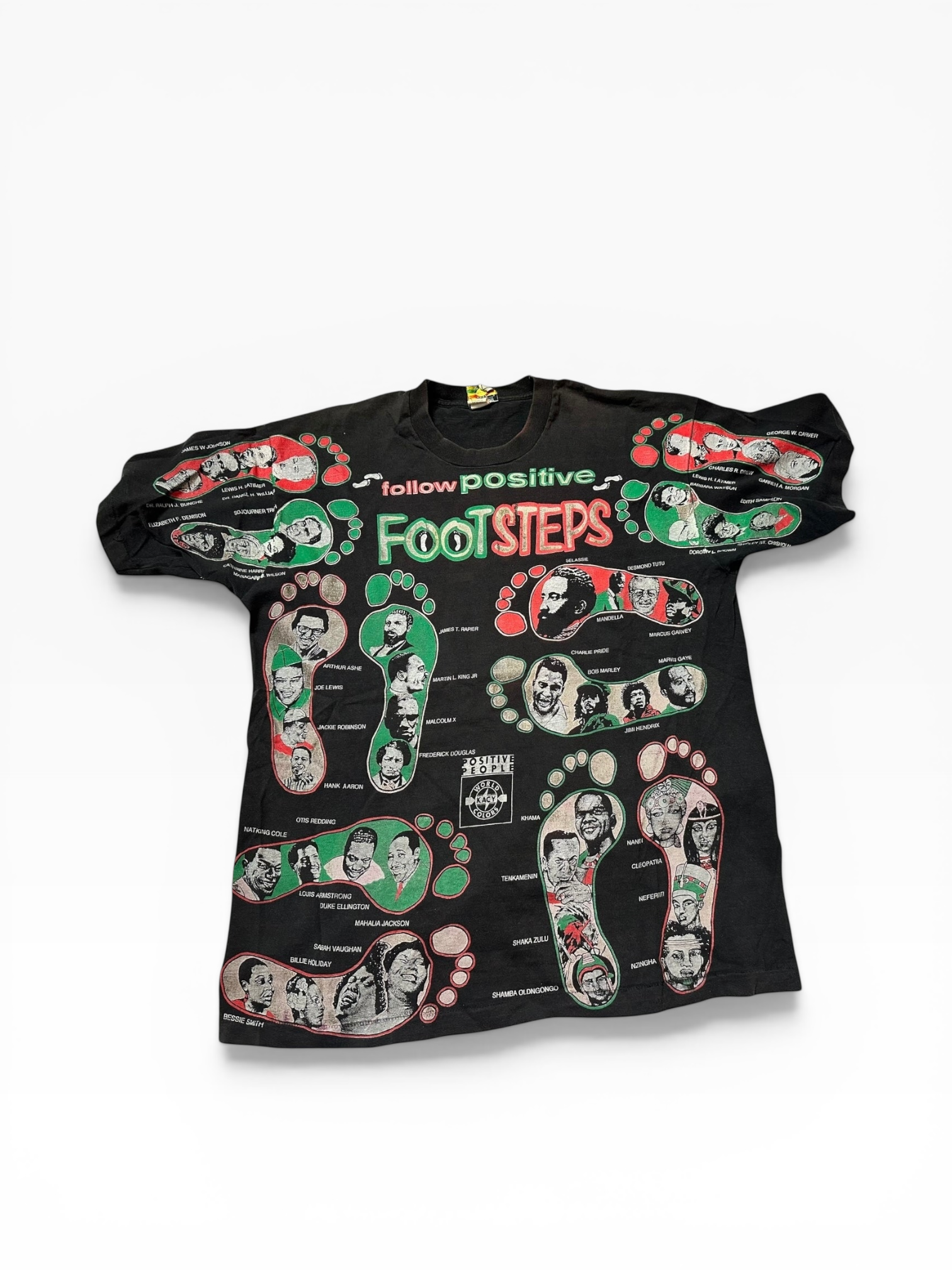 90s Kacy World Colors "Follow Positive Footsteps" Graphic Tee (XL)