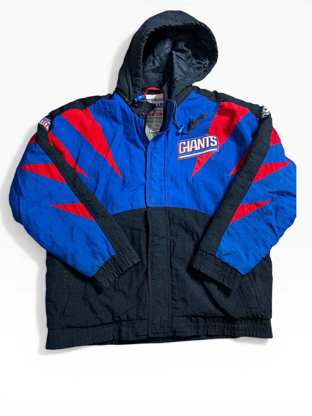 Vintage 90s New York Giants Apex One Hooded Puffer Jacket (M)