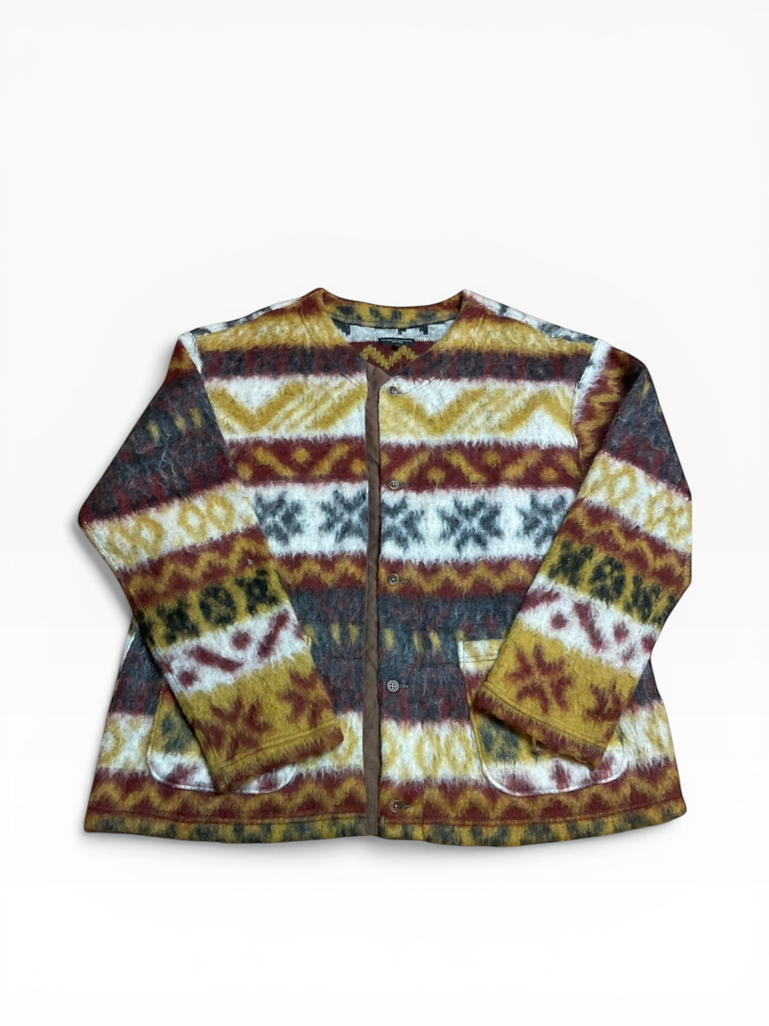 Engineered Garments Fair Isle Mohair Button Cardigan (L)