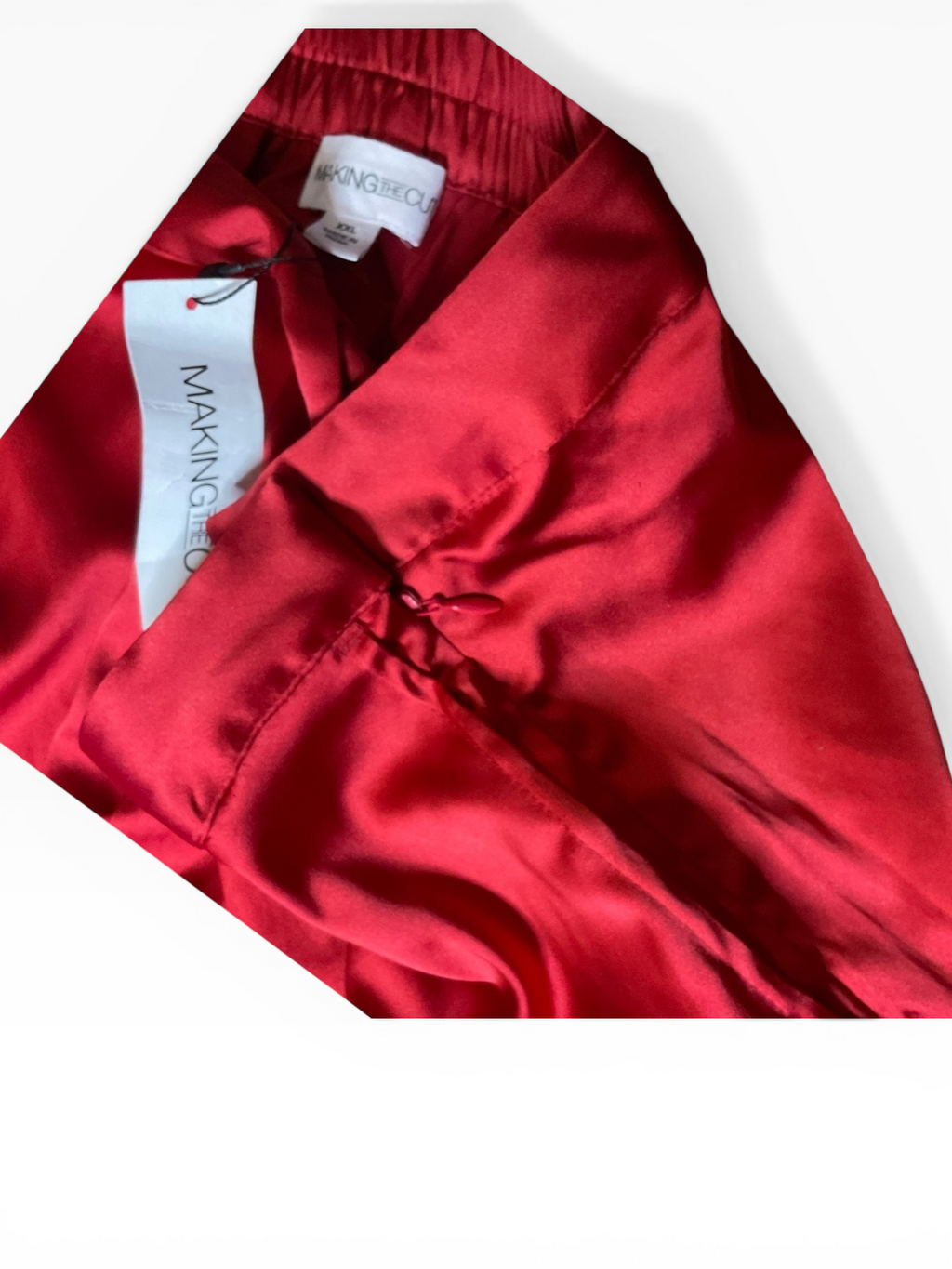 Boutique Red Satin Wide Leg Pants