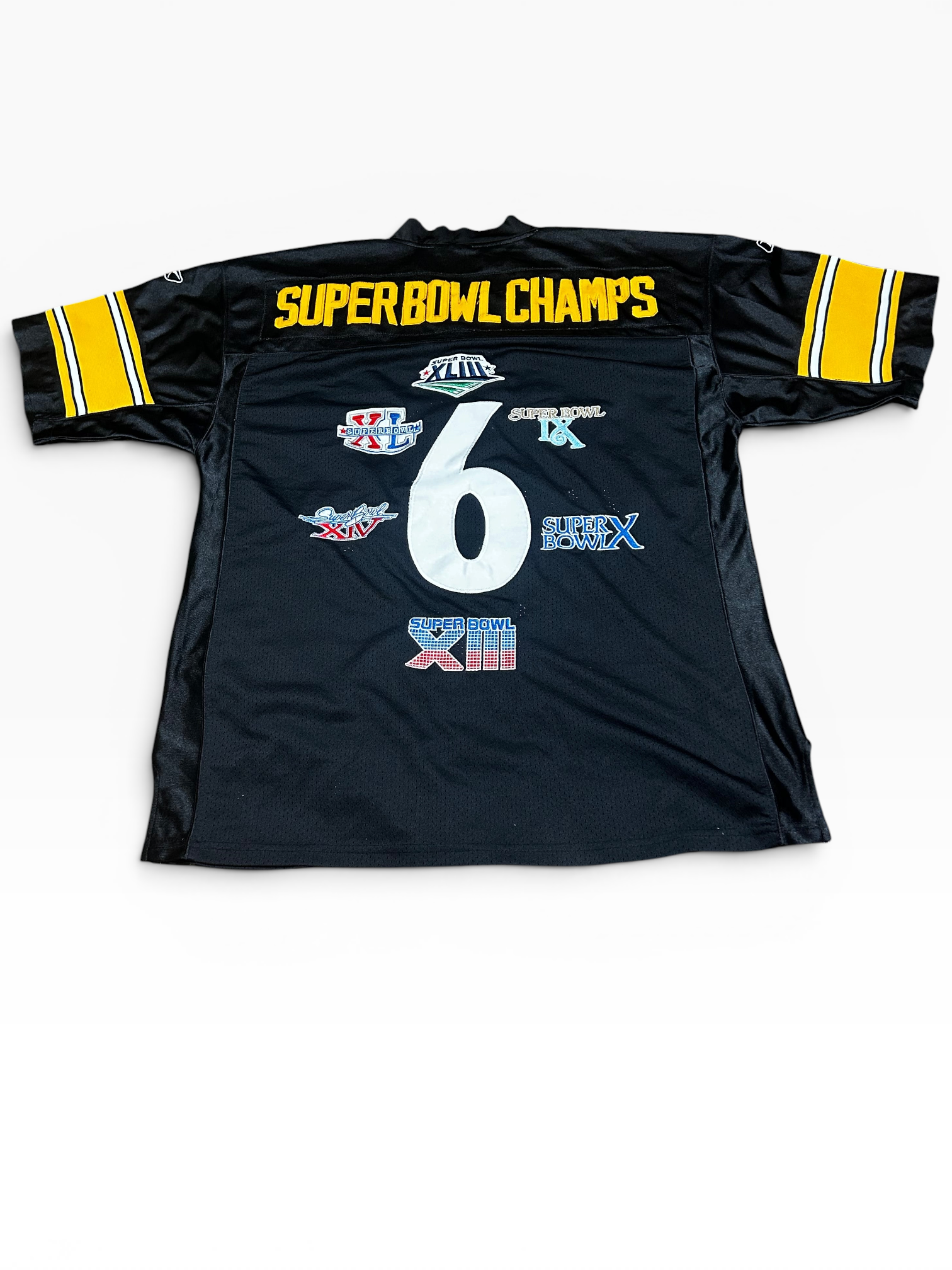 Pittsburgh Steelers 6X Super Bowl Champs Reebok On Field Football Jersey (52)