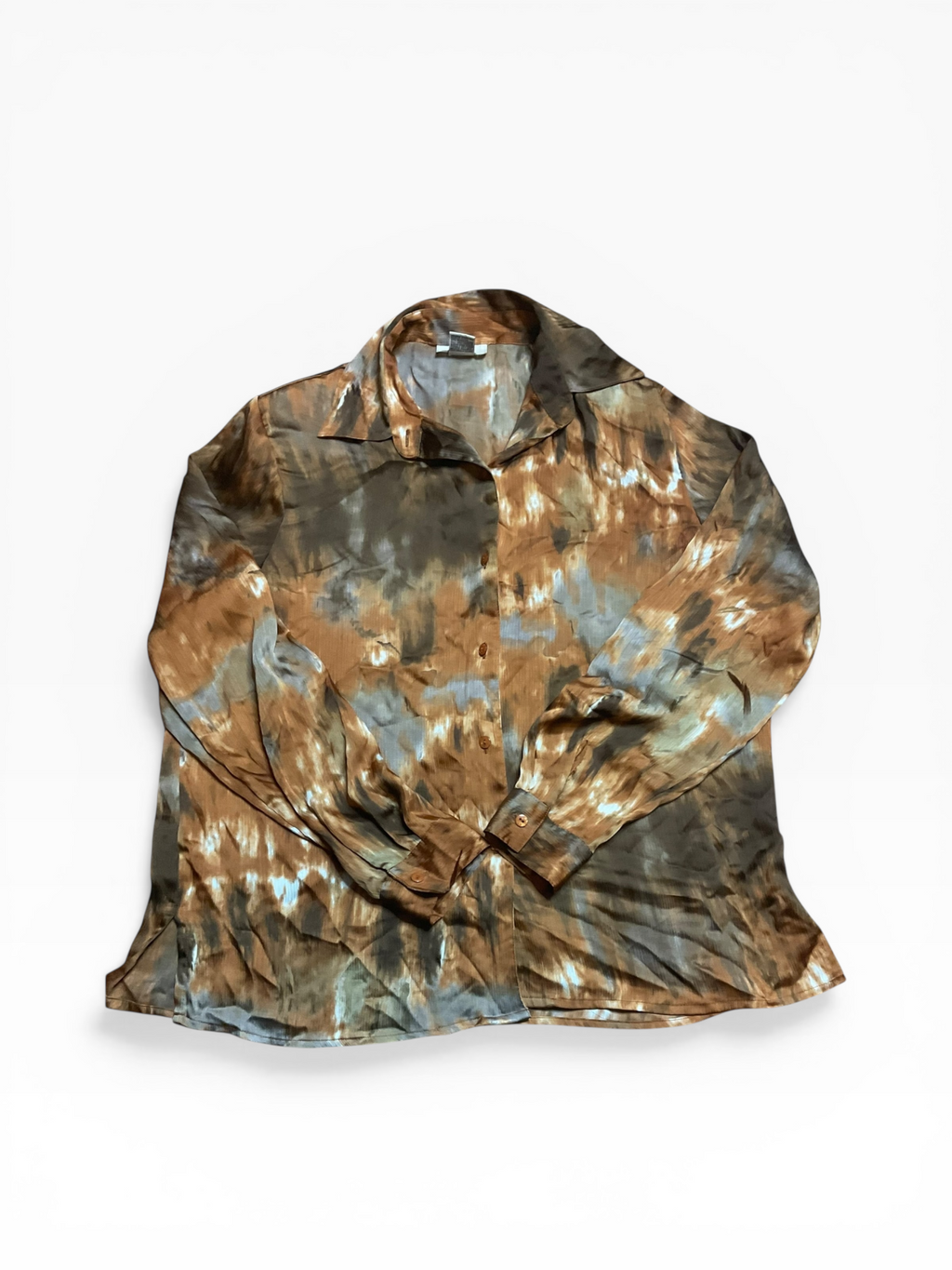 Vintage 100% Polyester Brown Blouse (L)
