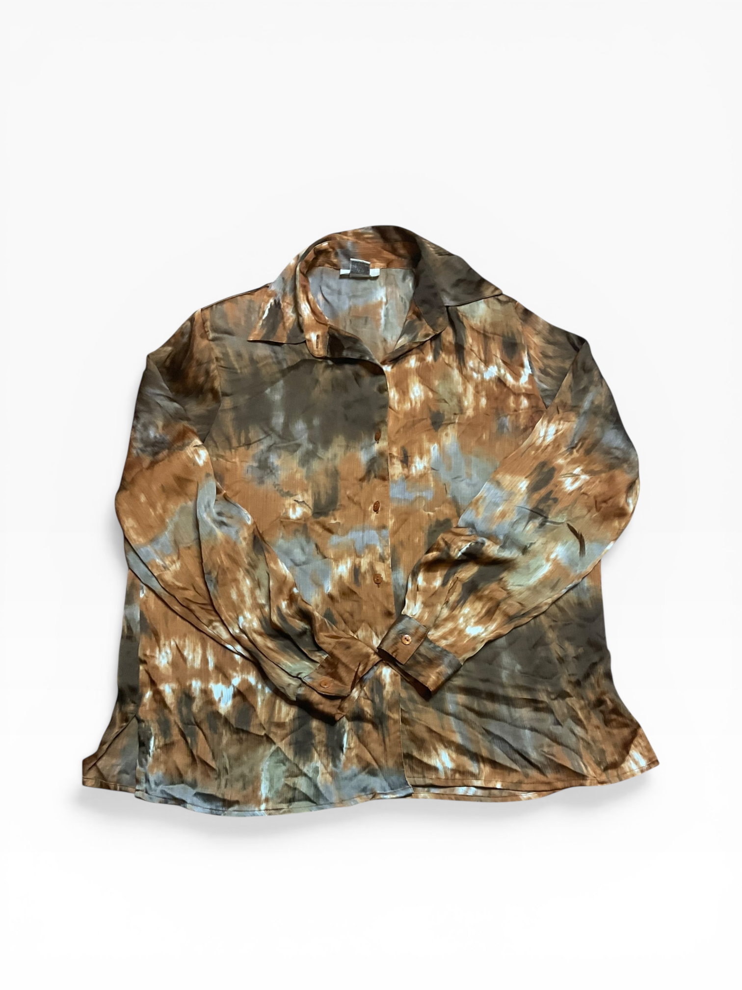 Vintage 100% Polyester Brown Blouse (L)