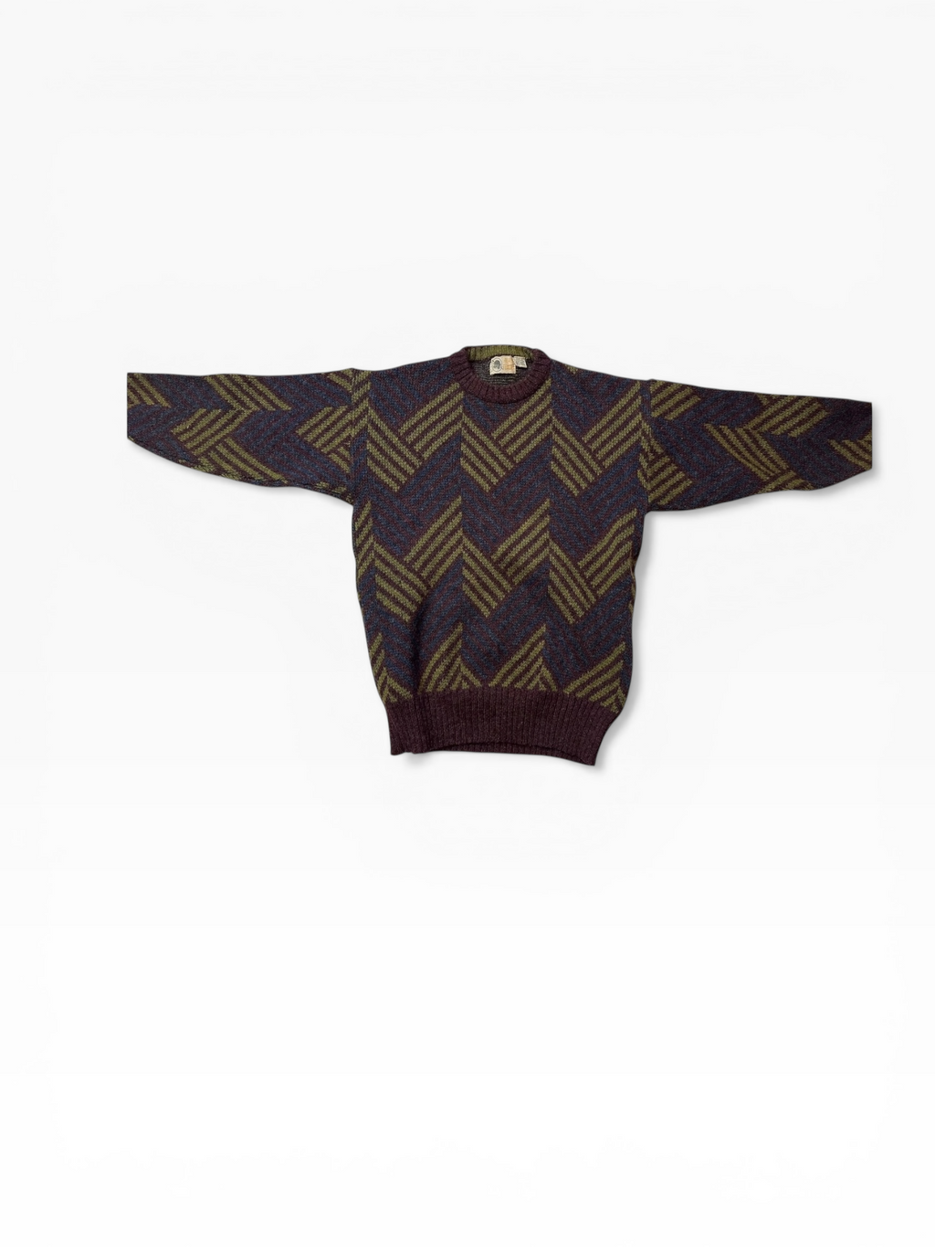 Alan Flusser 100% Wool Geometric Sweater (M)
