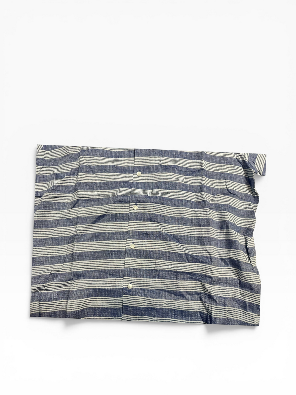 Onia’s Striped Seersucker Linen Short Sleeve Button Down (XXL)