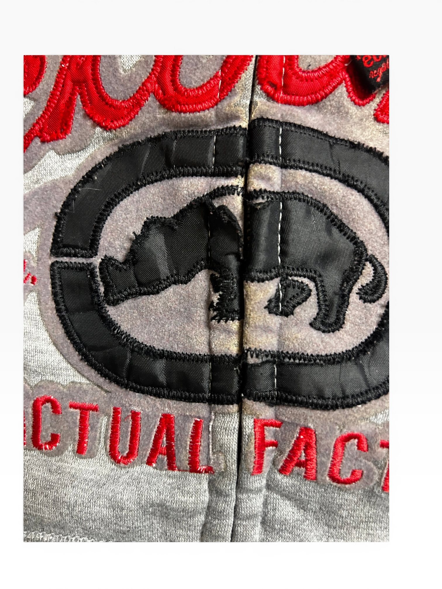 Y2K Ecko Embroidered Zip Up Thermal Hoodie (XL)