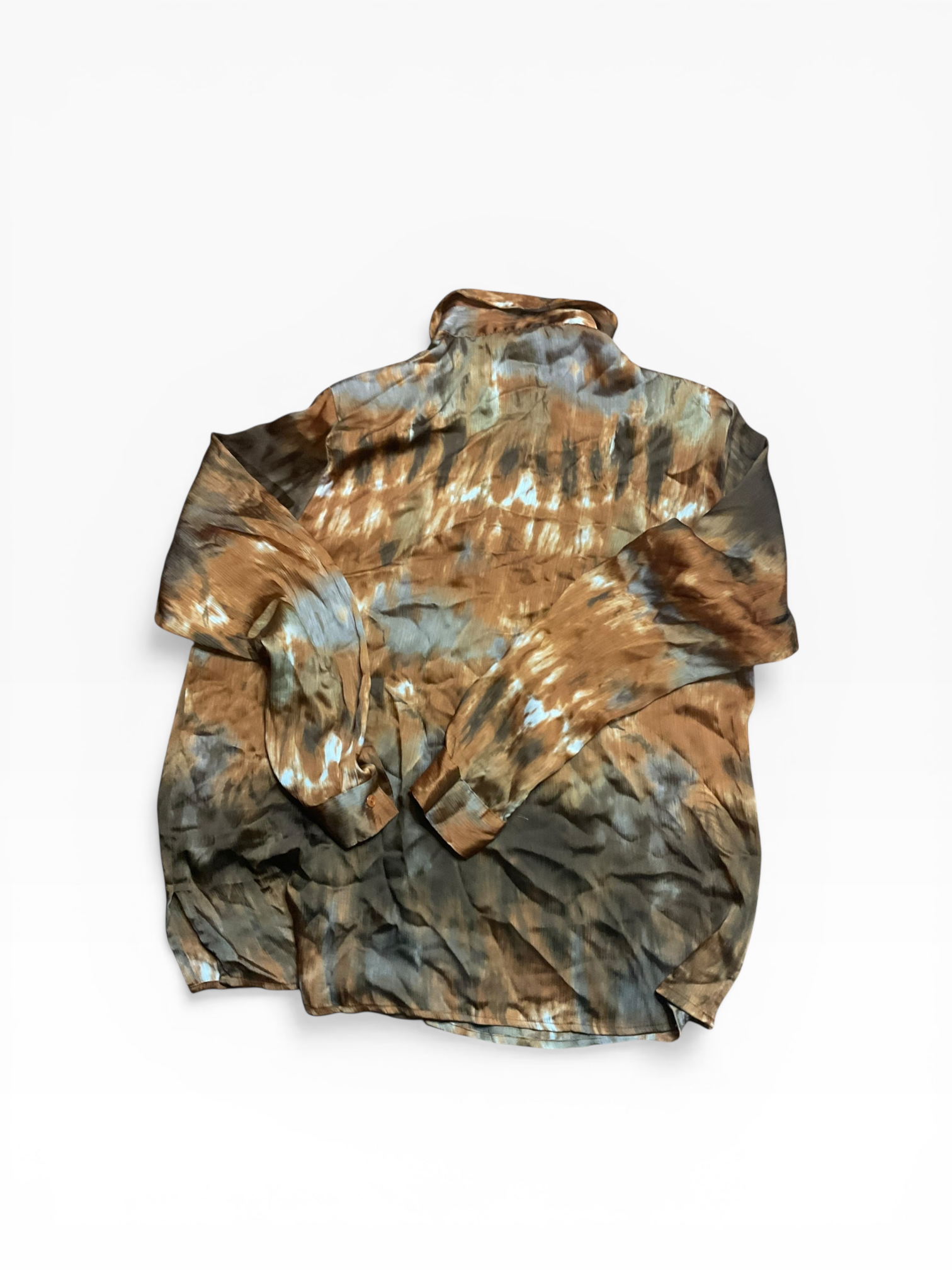 Vintage 100% Polyester Brown Blouse (L)