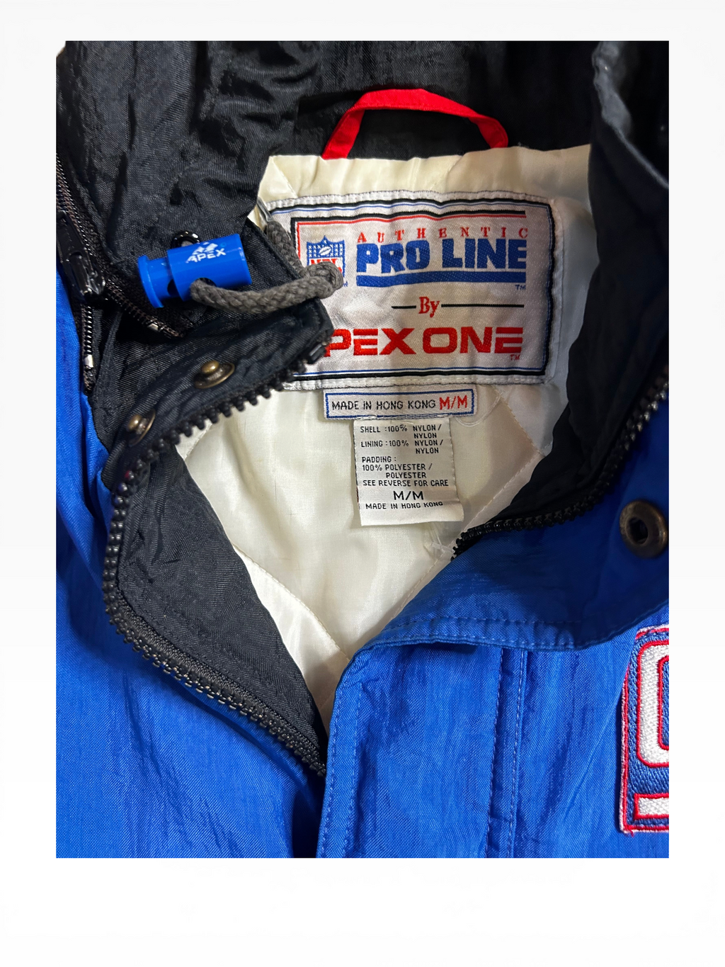 Vintage 90s New York Giants Apex One Hooded Puffer Jacket (M)