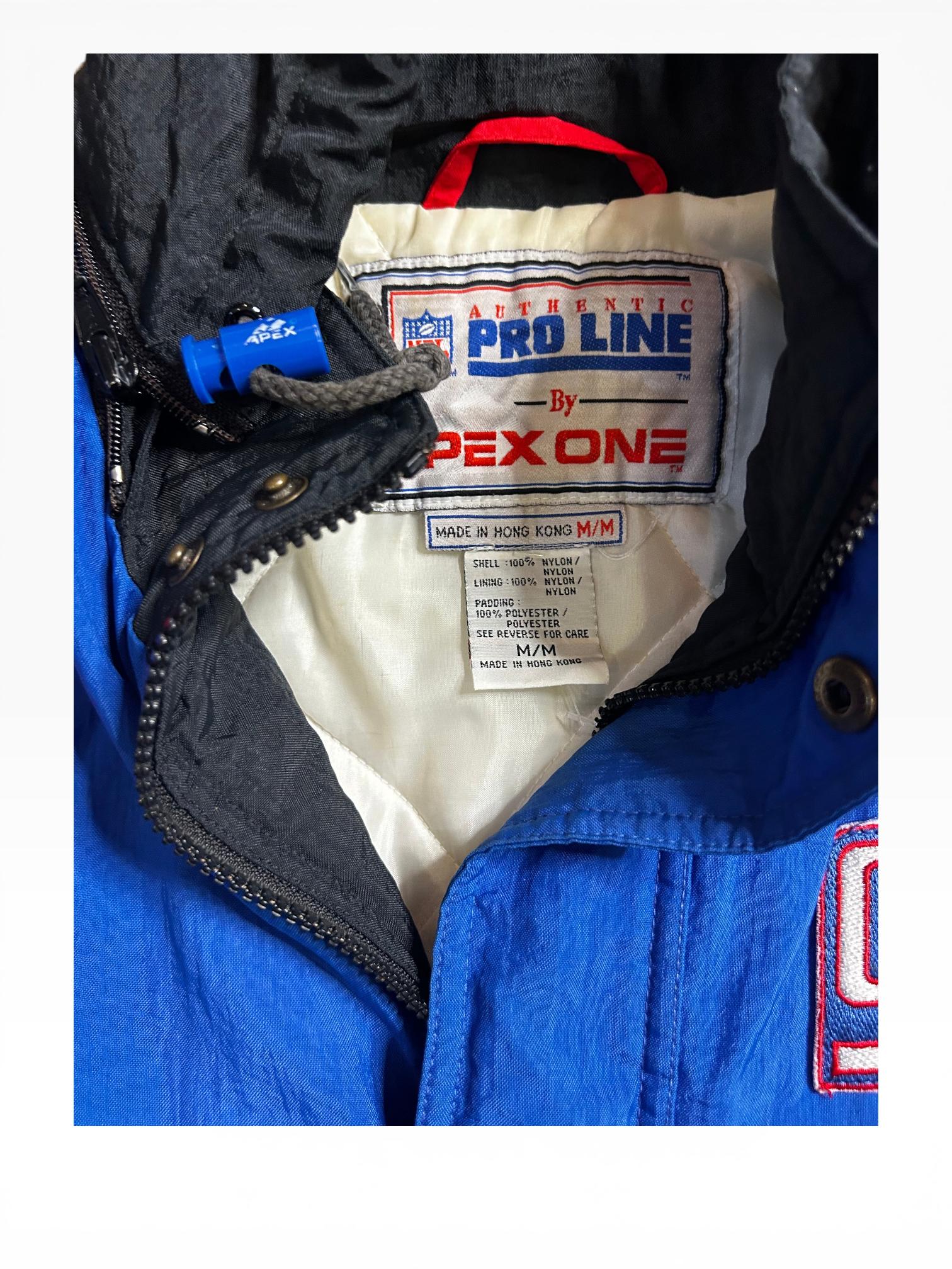 Vintage 90s New York Giants Apex One Hooded Puffer Jacket (M)