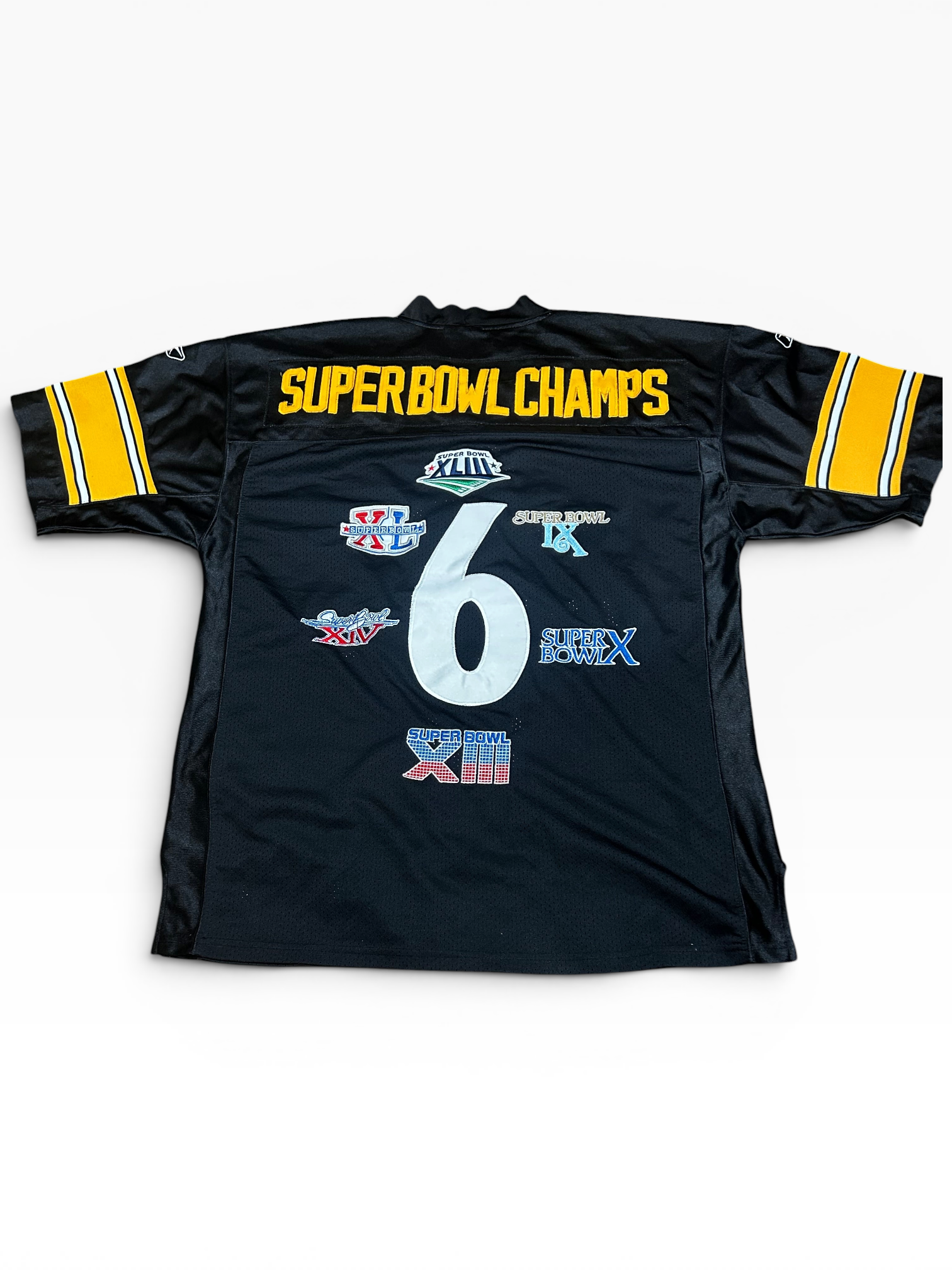 Pittsburgh Steelers 6X Super Bowl Champs Reebok On Field Football Jersey (52)