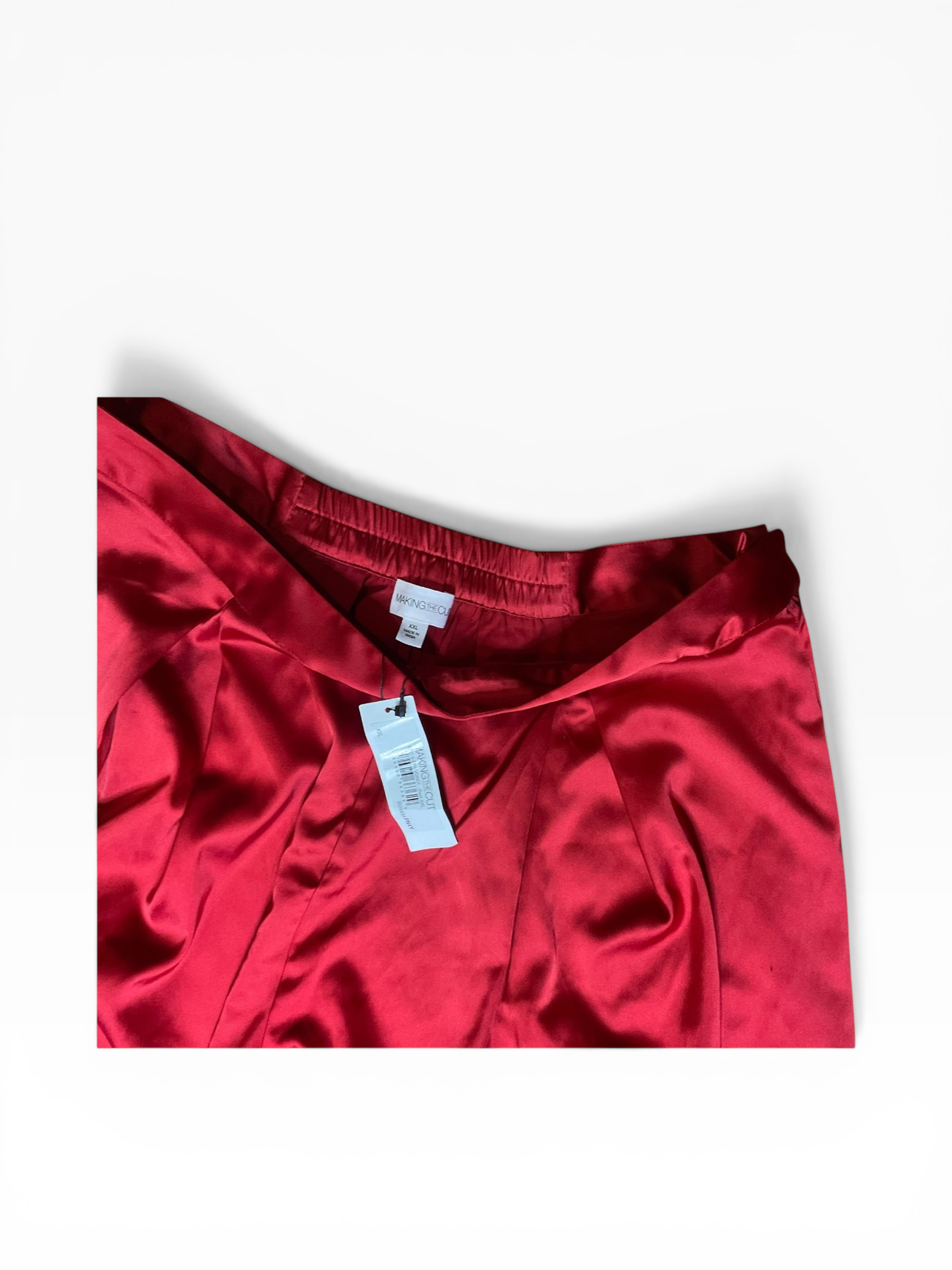 Boutique Red Satin Wide Leg Pants