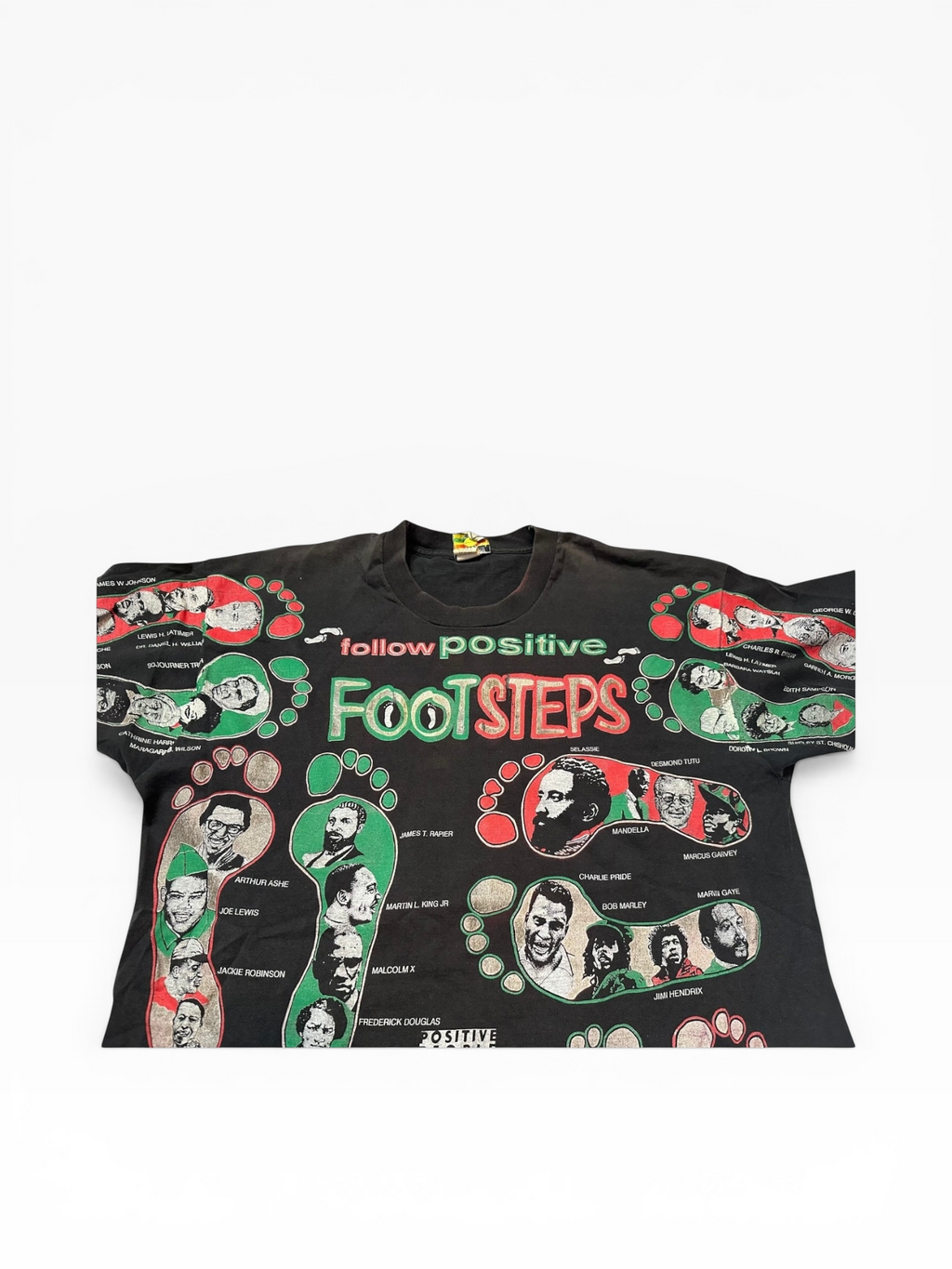 90s Kacy World Colors "Follow Positive Footsteps" Graphic Tee (XL)