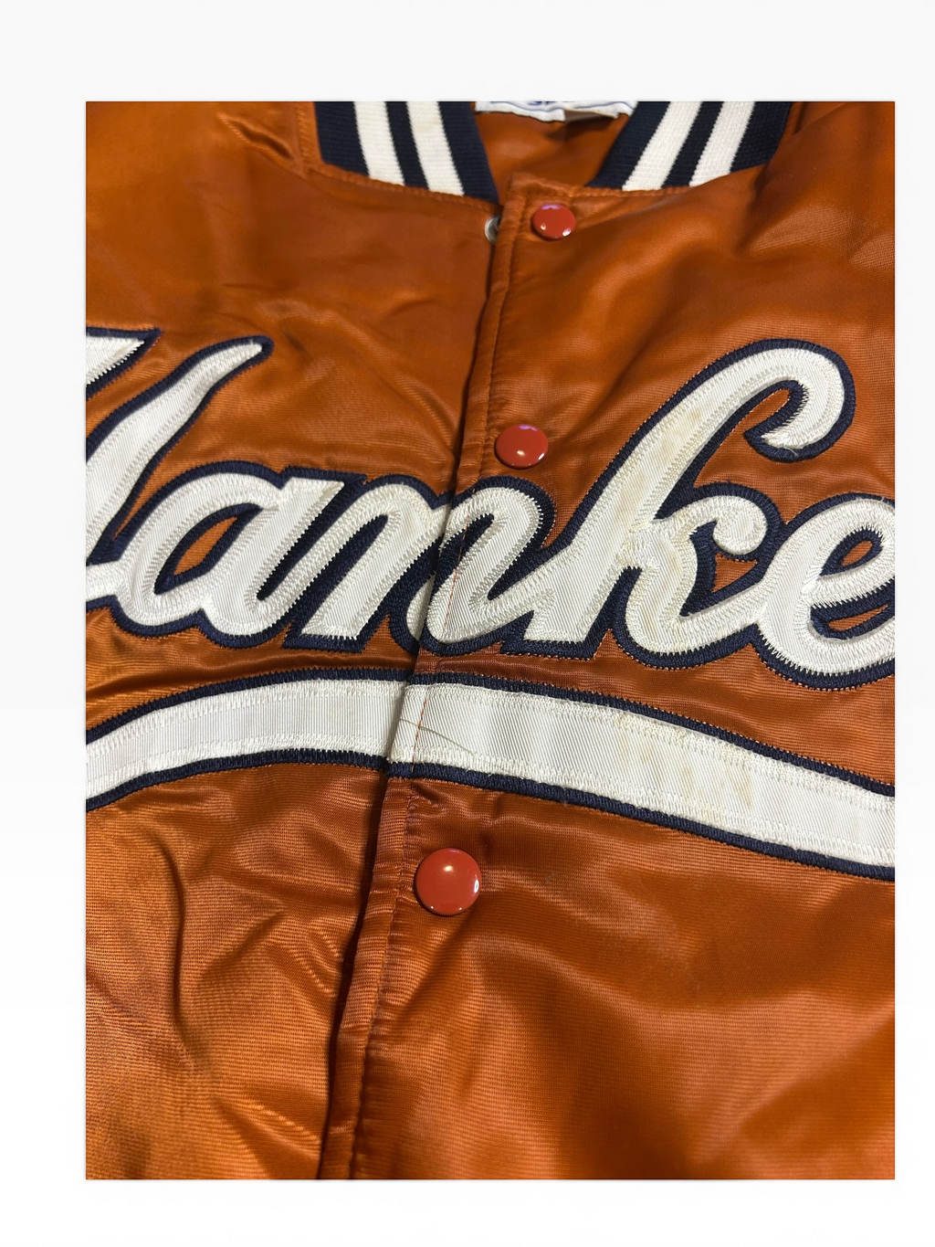 Vintage New York Yankees Starter Burnt Orange Satin Jacket Men’s (3XL)