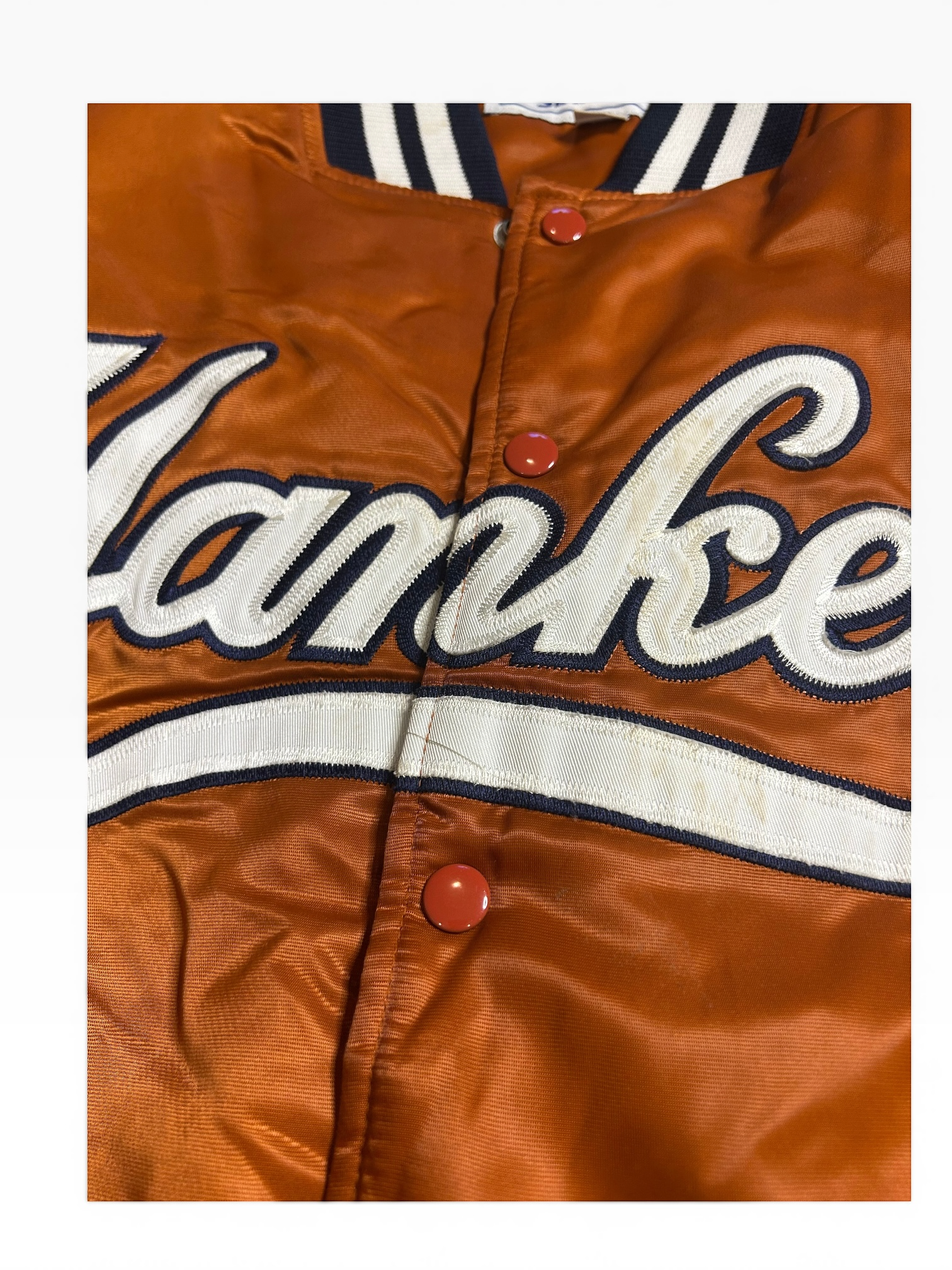 Vintage New York Yankees Starter Burnt Orange Satin Jacket Men’s (3XL)