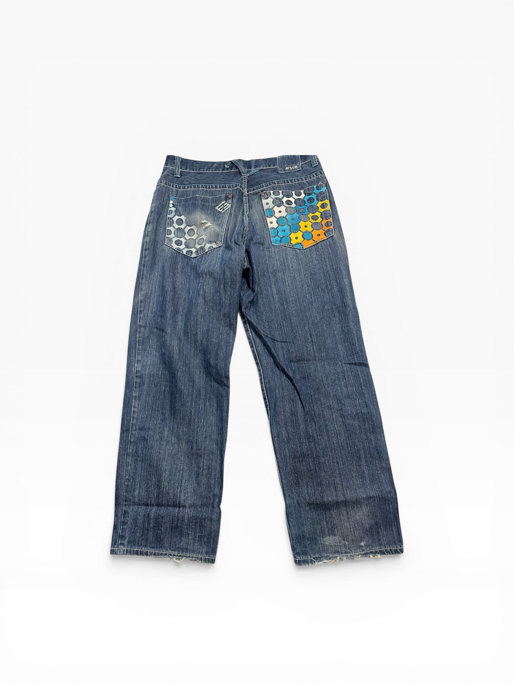 Enyce Baggy Embroidered patchwork Denim Jeans(38)