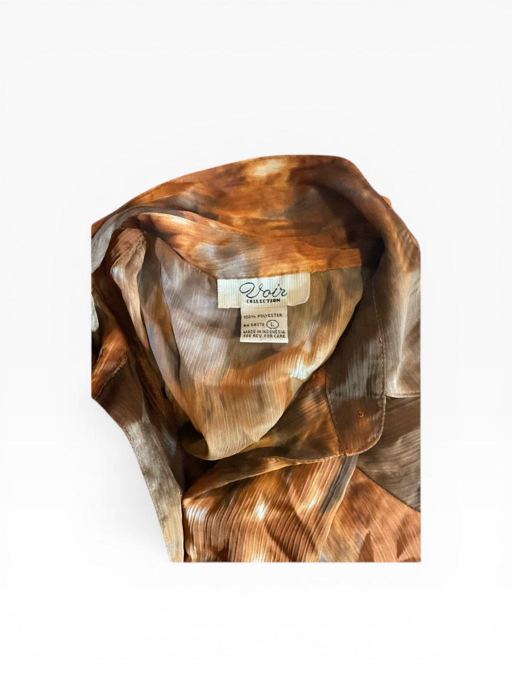 Vintage 100% Polyester Brown Blouse (L)