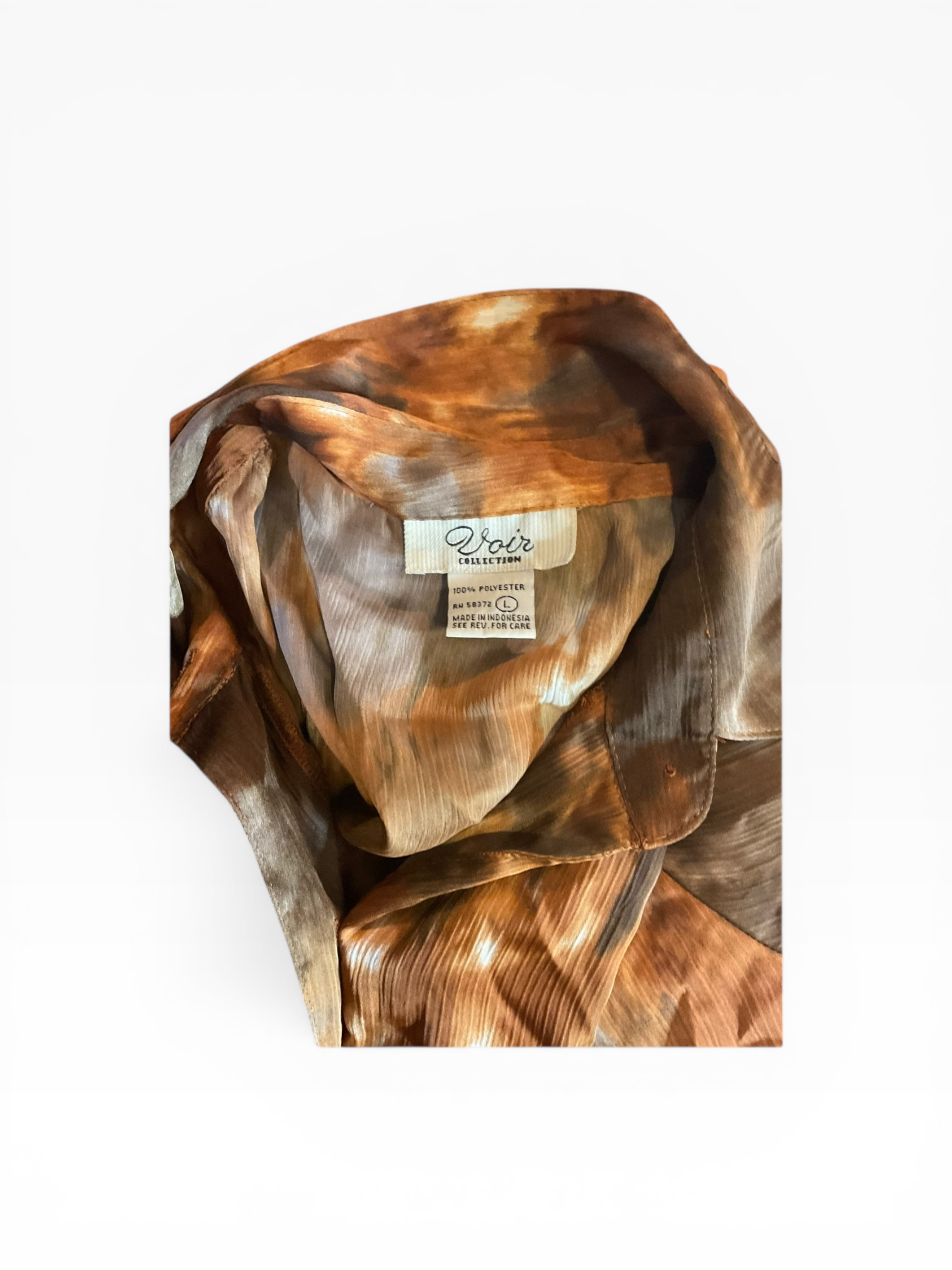 Vintage 100% Polyester Brown Blouse (L)