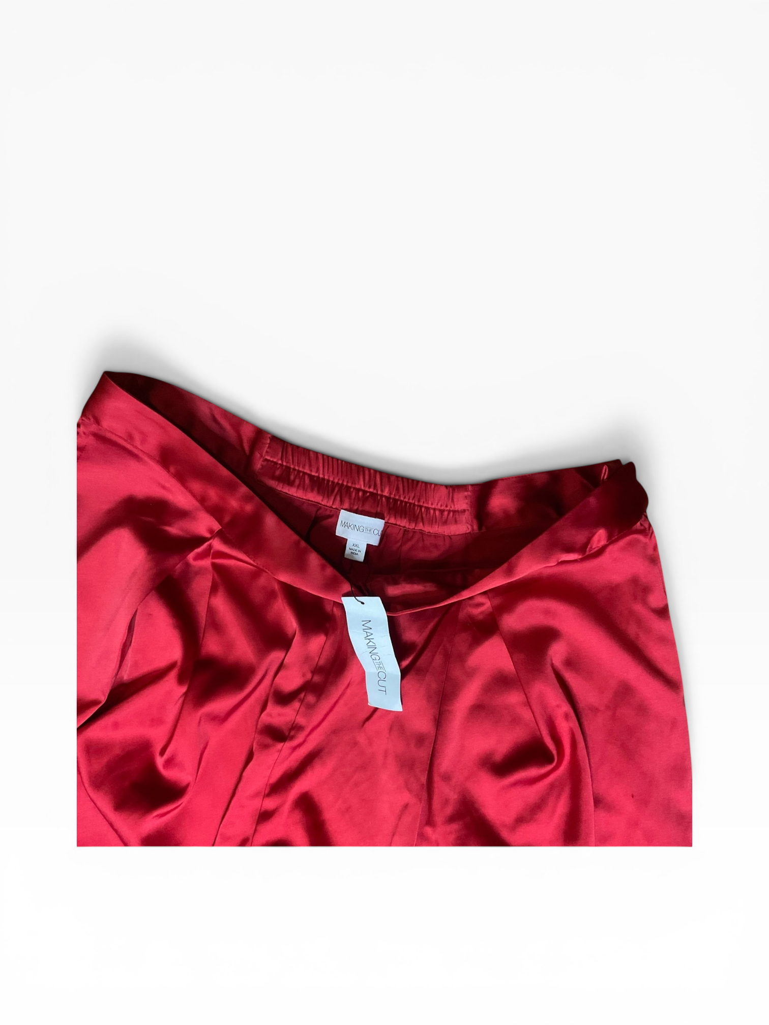 Boutique Red Satin Wide Leg Pants