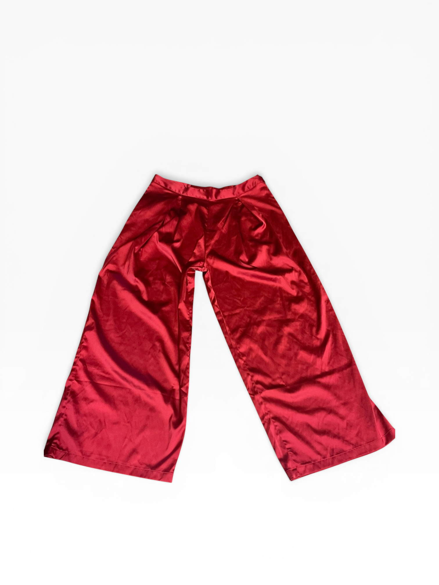 Boutique Red Satin Wide Leg Pants