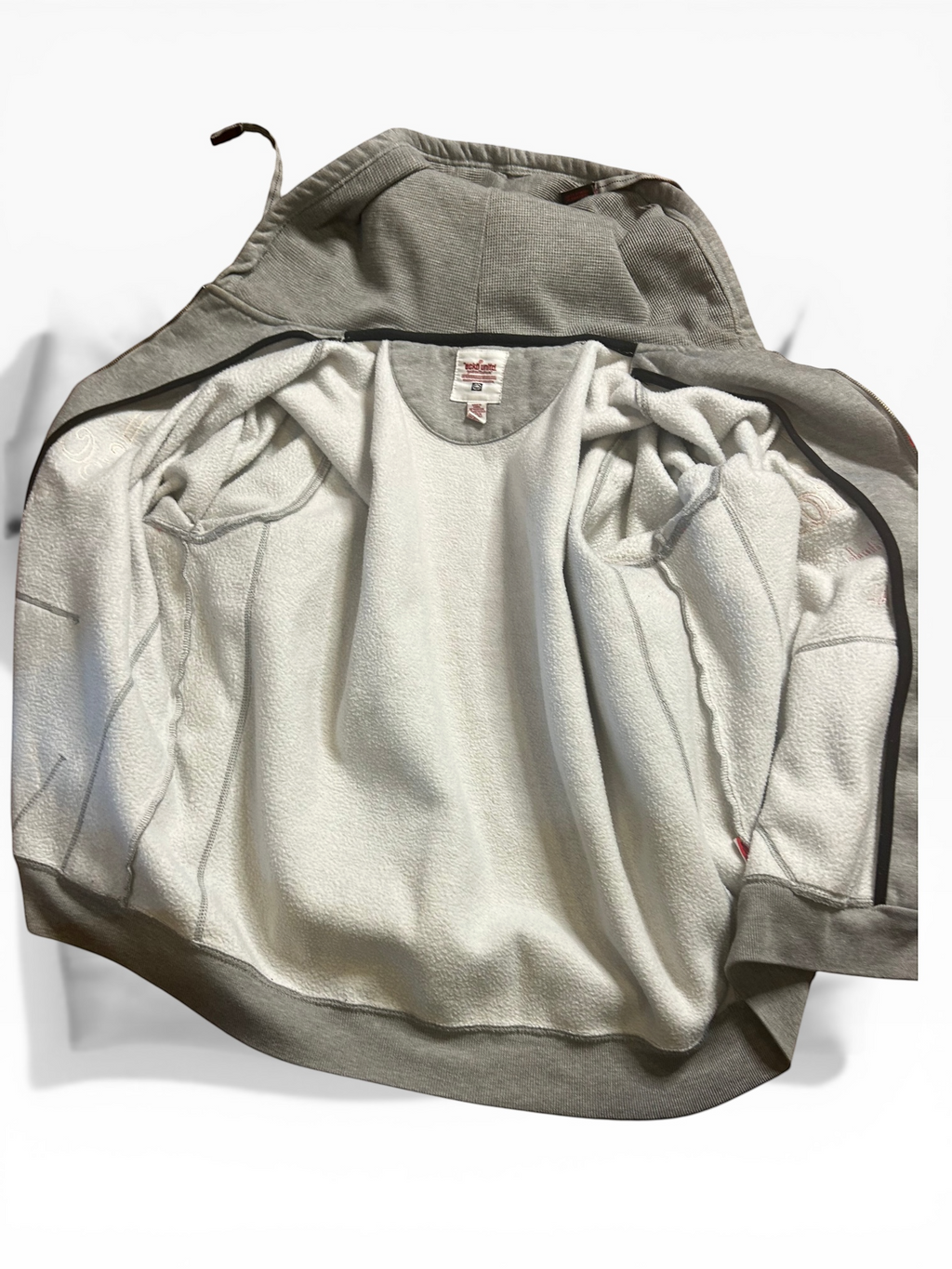 Y2K Ecko Embroidered Zip Up Thermal Hoodie (XL)