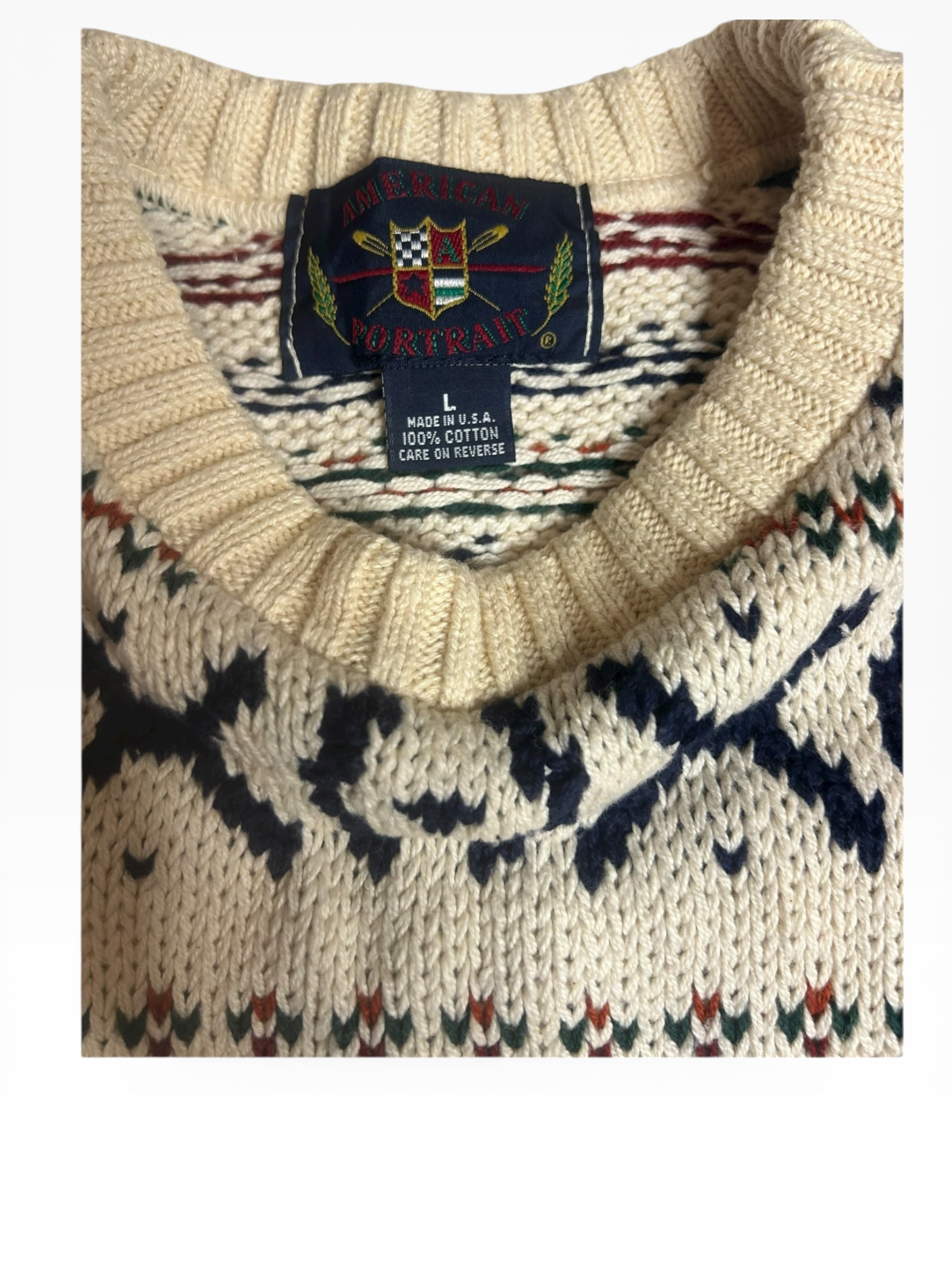 American Portrait Vintage Cotton Sweater (L)