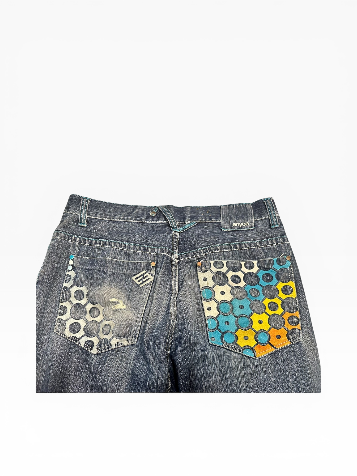 Enyce Baggy Embroidered patchwork Denim Jeans(38)