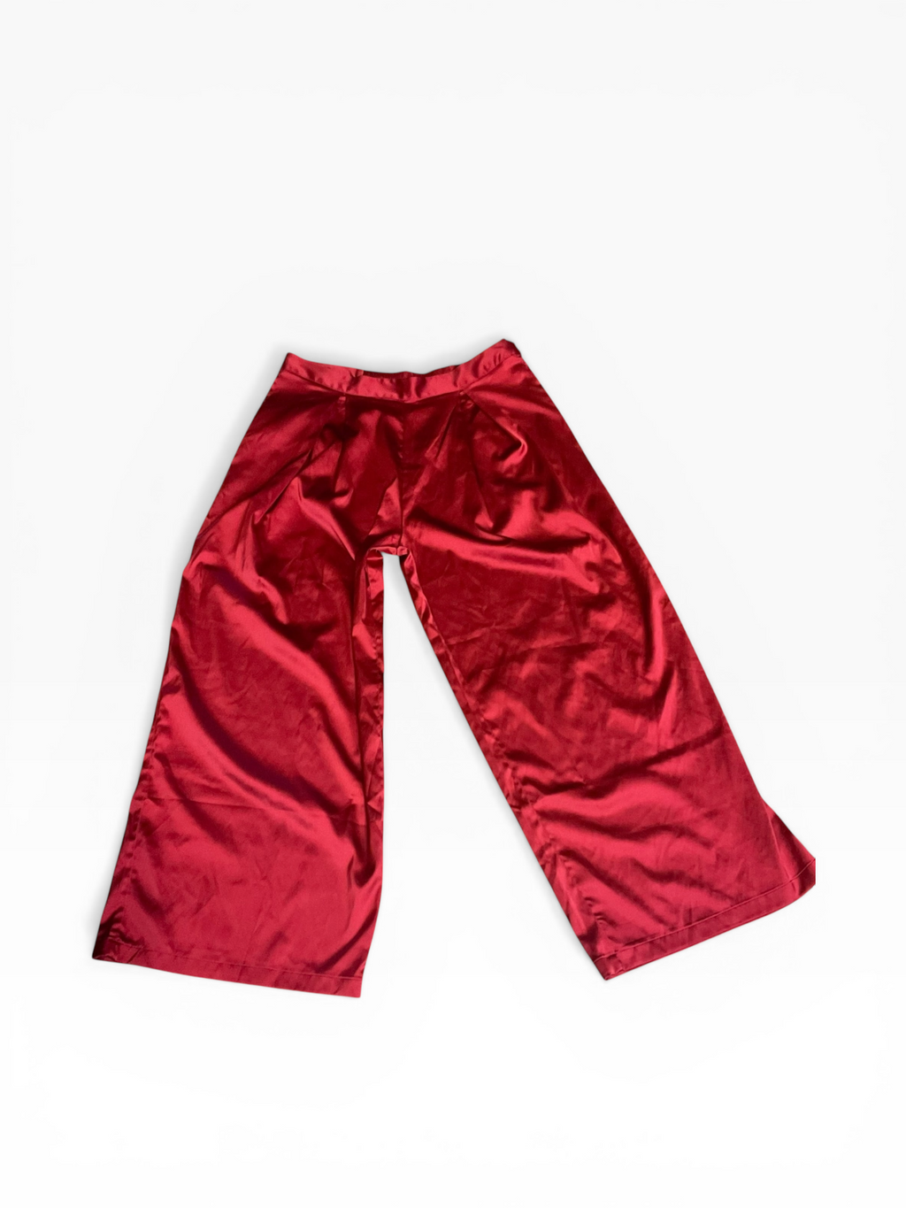 Boutique Red Satin Wide Leg Pants