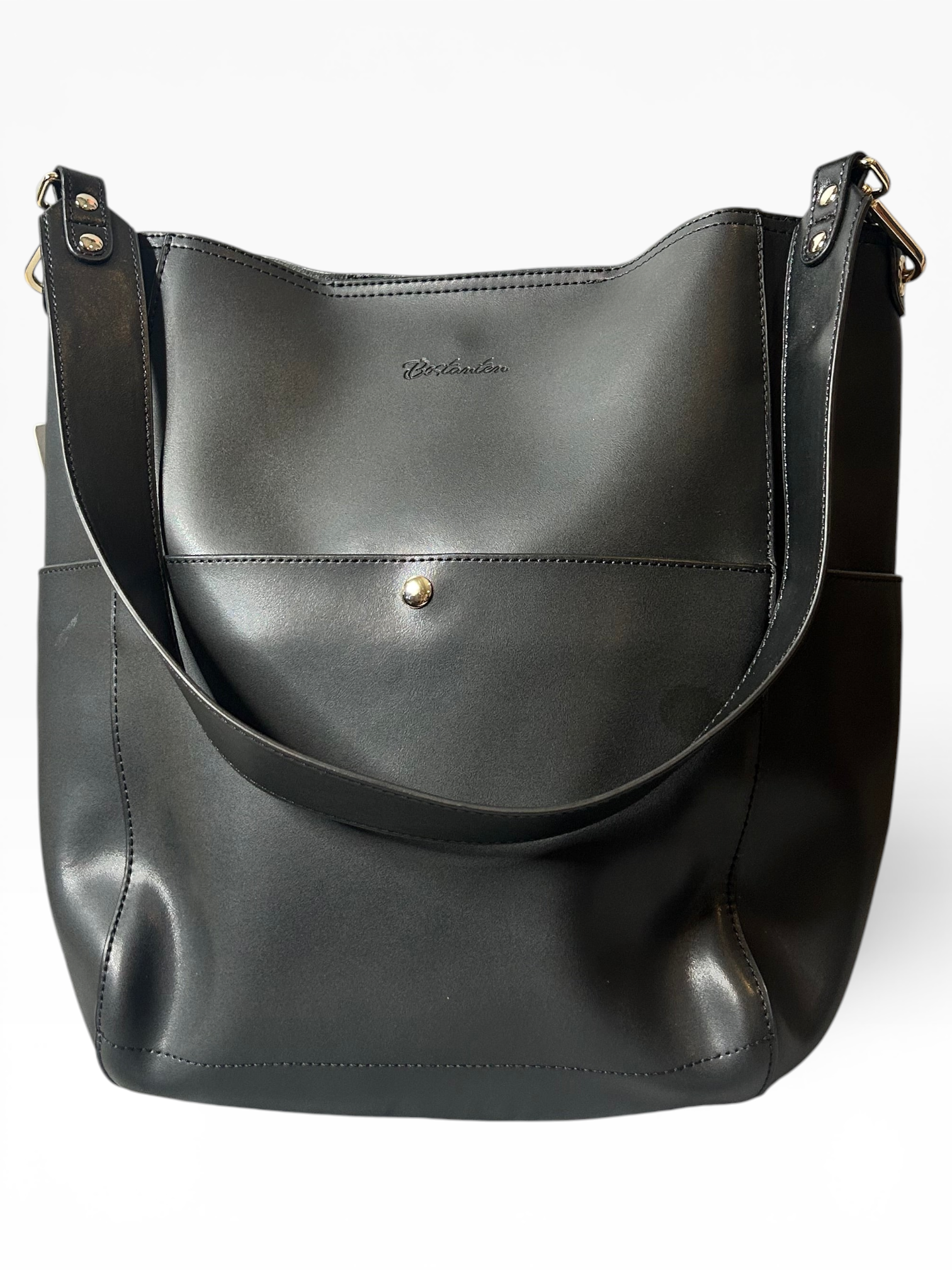 BOSTANTEN Leather Shoulder Bag (Extra Colorful Clothe Strap)