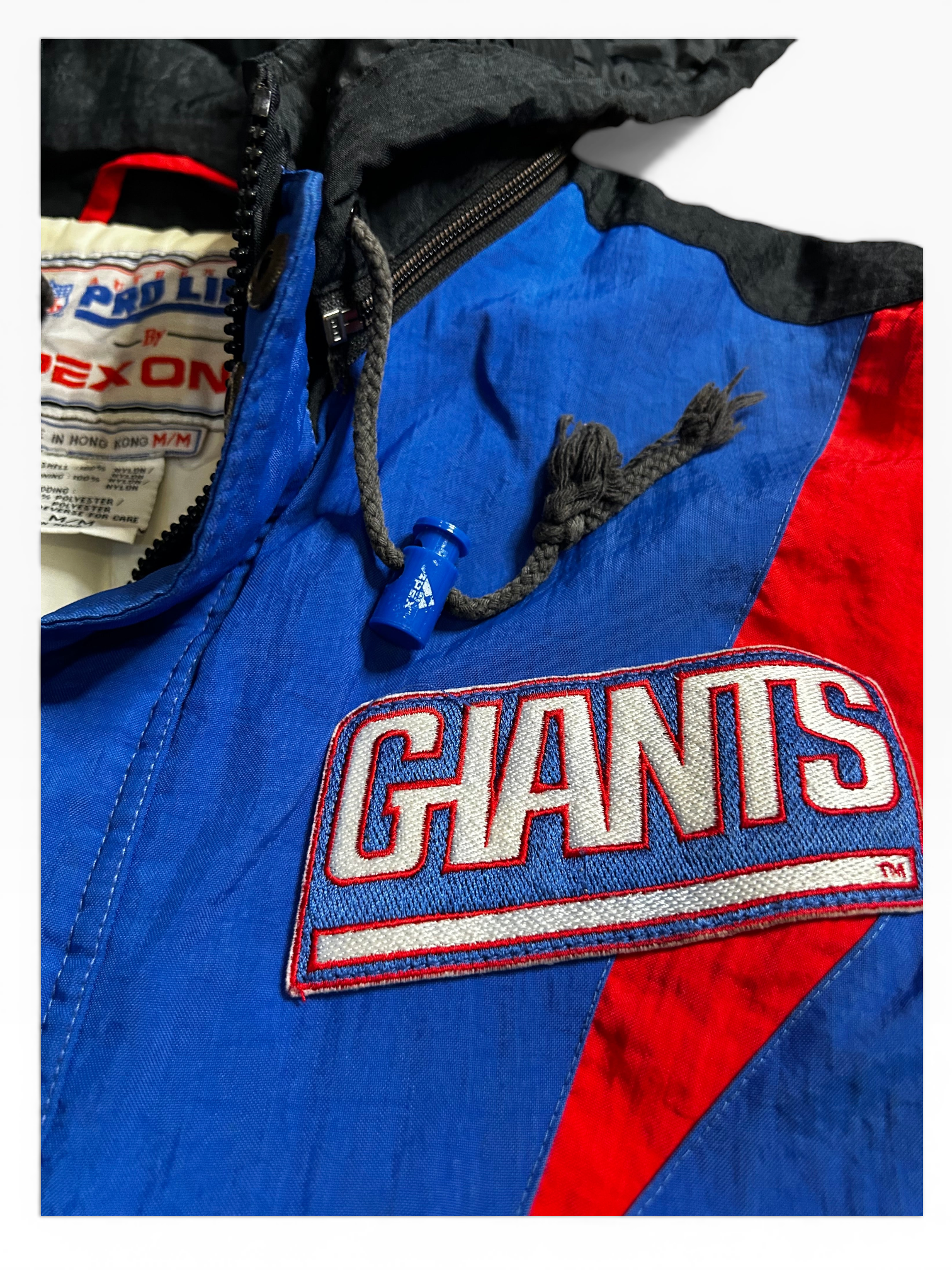 Vintage 90s New York Giants Apex One Hooded Puffer Jacket (M)