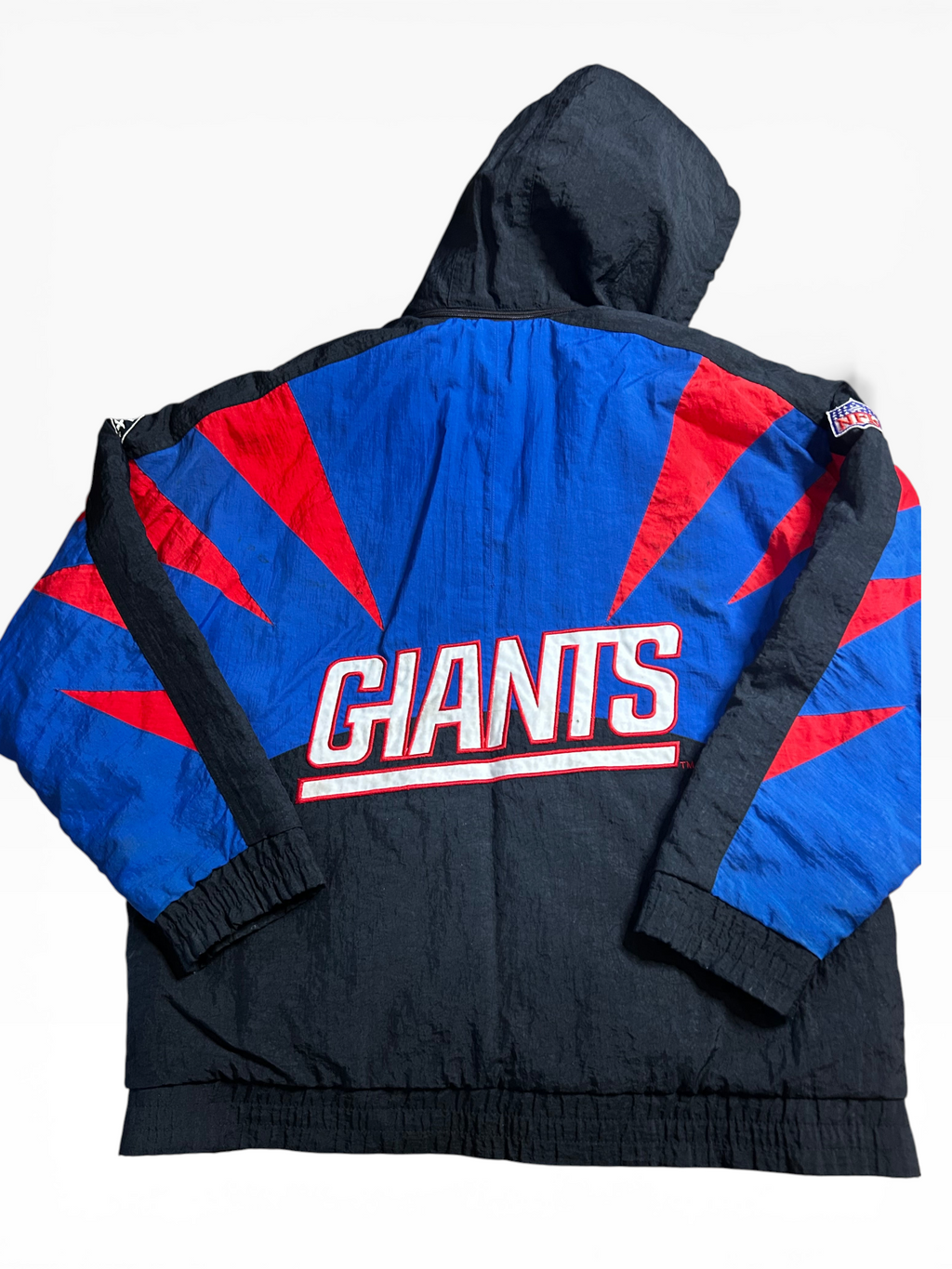 Vintage 90s New York Giants Apex One Hooded Puffer Jacket (M)